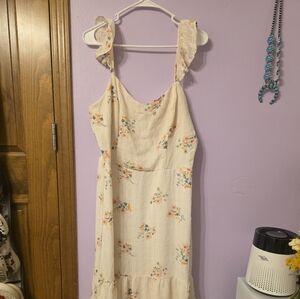 Beige Floral Dress